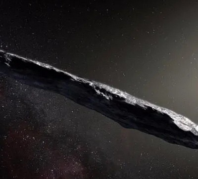 Oumuamua asteroid visitor from outer space (Image generated by AI)
