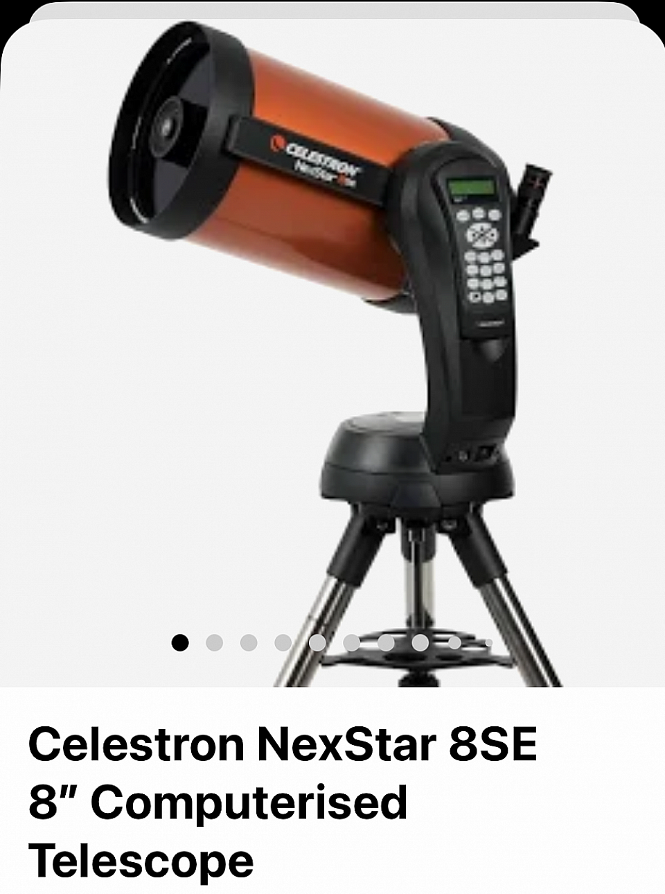 Amazingly 3rd placed most sold telescope on the internet is the Celestron Nexstar 8SE (image credit chatGPT AI)