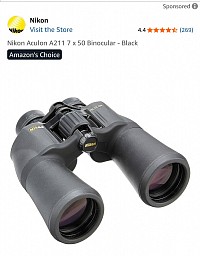 Nikon 7x50 Binoculars for sharper image (Image credit Amazon)