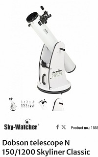 Classic Skywatcher 6” Dosonian Telescope (Image credit Astroshop.EU)